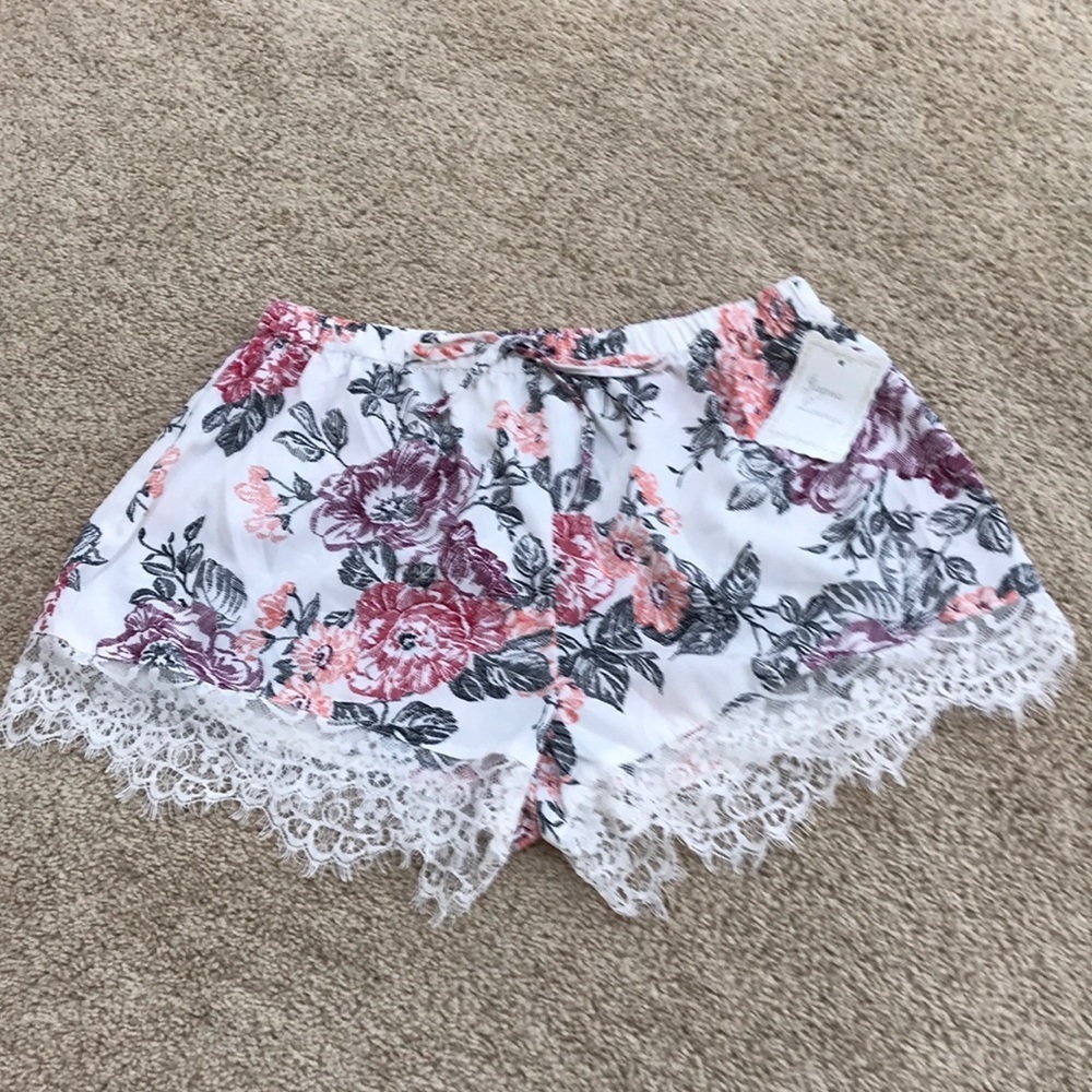 New! Japna large printed lace lounge shorts.